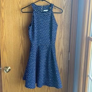 Dress that is navy with white polkadots